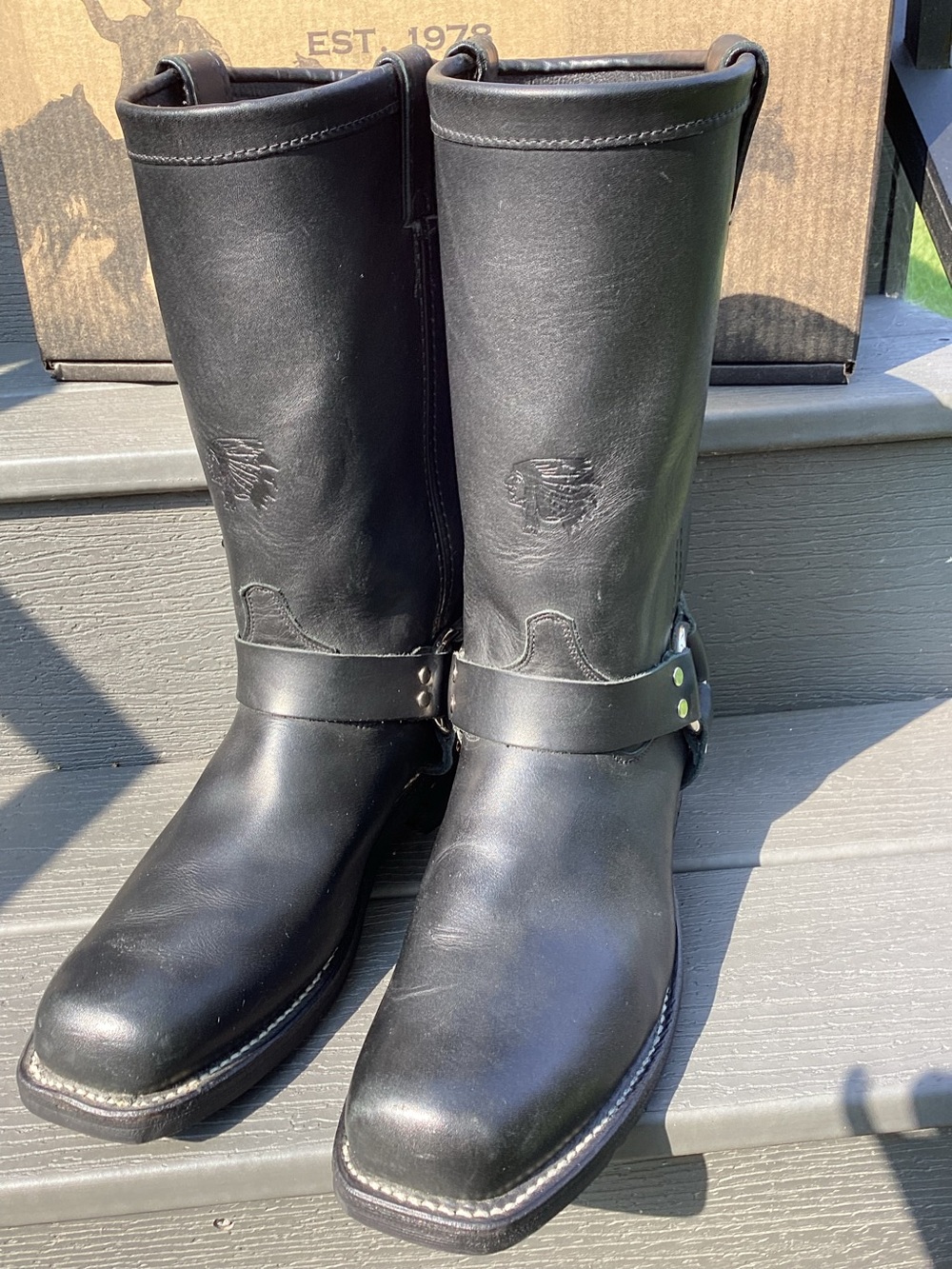 Chippewa 10.5D Model #27868 Black Leather Harness Motorcycle Boots